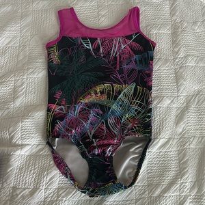 Plum practicewear leotard, child large